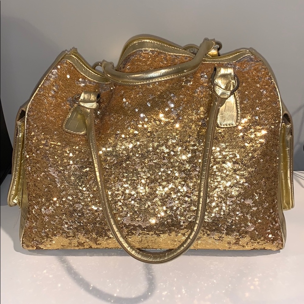 Gold Sequin Duffle Bag